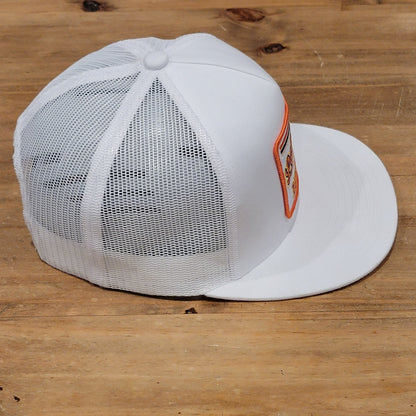 Lazy J Ranch Wear Snapback Trucker Hat White Big Patch Western Cowboy Farm