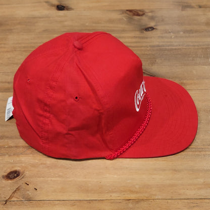 Vintage Coca-Cola Hat Snapback Rope 90s NOS Dead Stock Coke Soda One Size