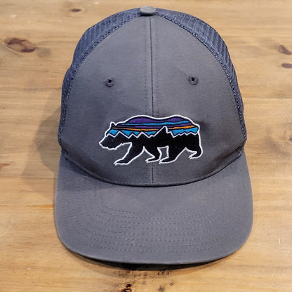 Patagonia Hat Cap Snapback Bear Grizzly Trucker One Size Trucker Gray
