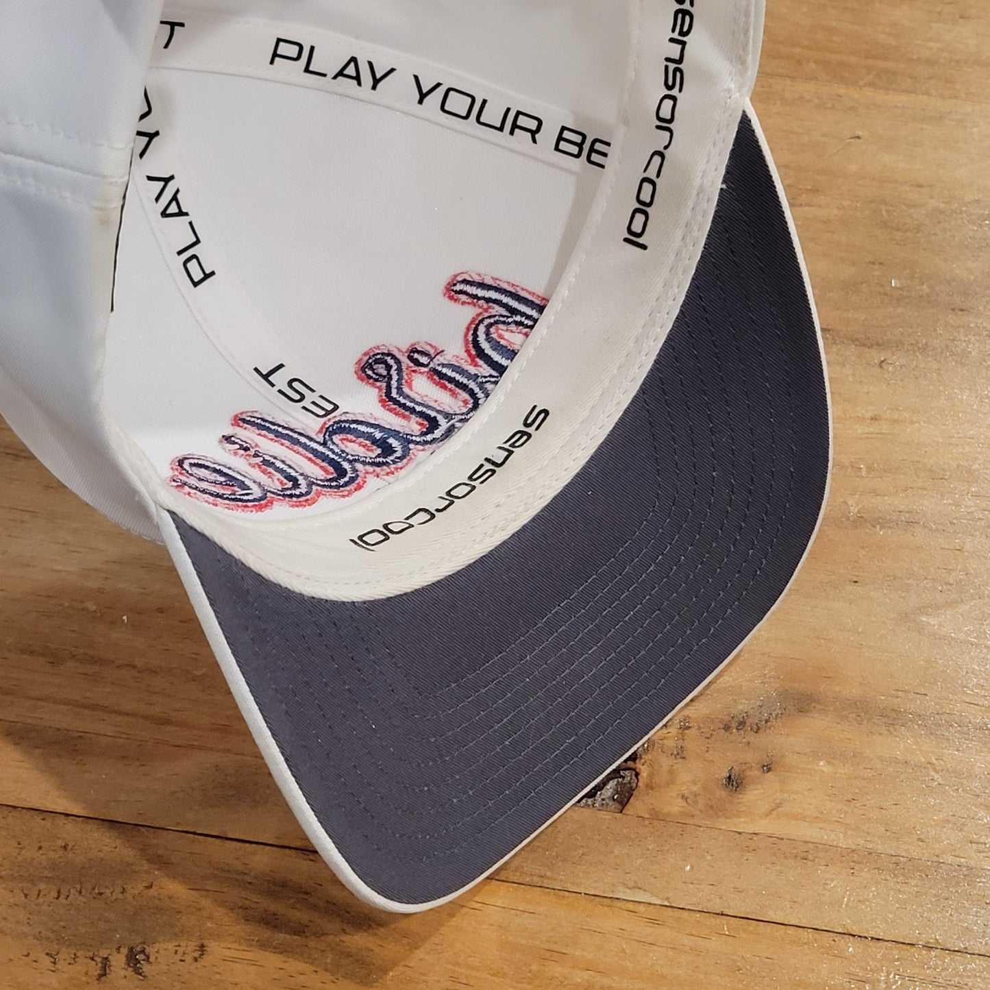 Ping Hat Snapback White Birdie Spell Out Logo One Size Adjustable