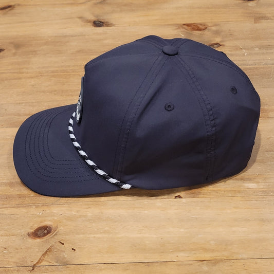 Puma Golf Hat Snapback Black Rope Rubber Circle Patch Golfer One Size