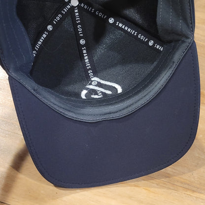 Swannies Golf Hat Cap Snapback Black One Size Adjustable Golfer