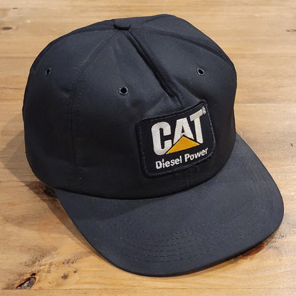 Vintage CAT Diesel Power Hat Trucker Black Patch 80s 90s Full Foam Made USA