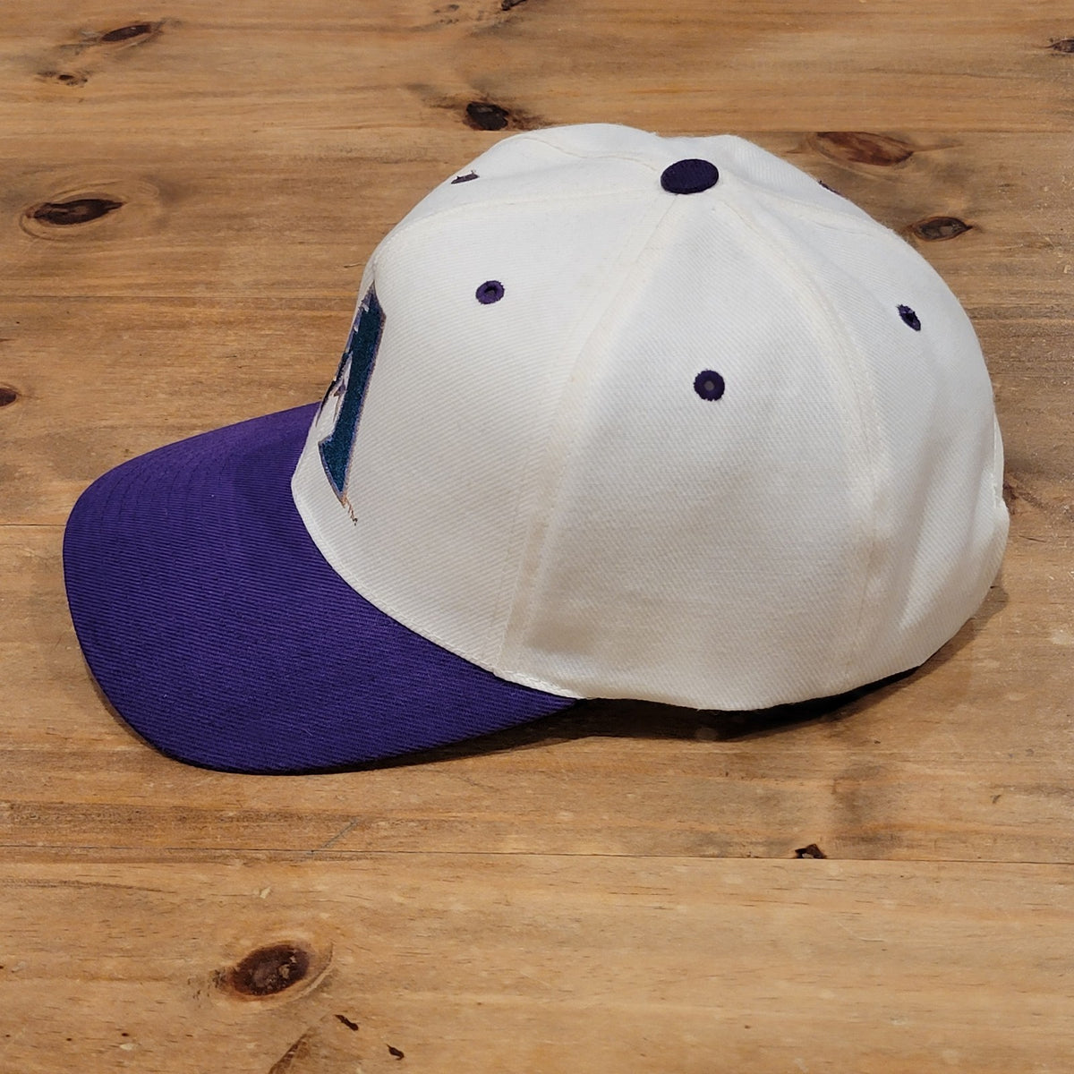 Vintage Arizona Diamondbacks Hat Snapback White Purple A Logo Wool Blend MLB