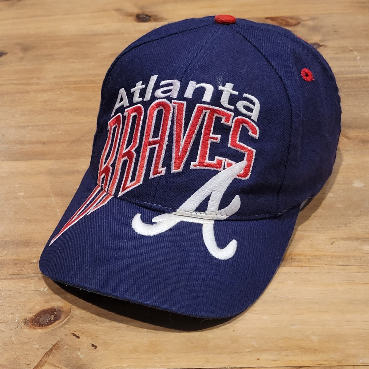 Vintage Atlanta Braves Hat Snapback The Game Big Logo Wool Blend MLB 90s