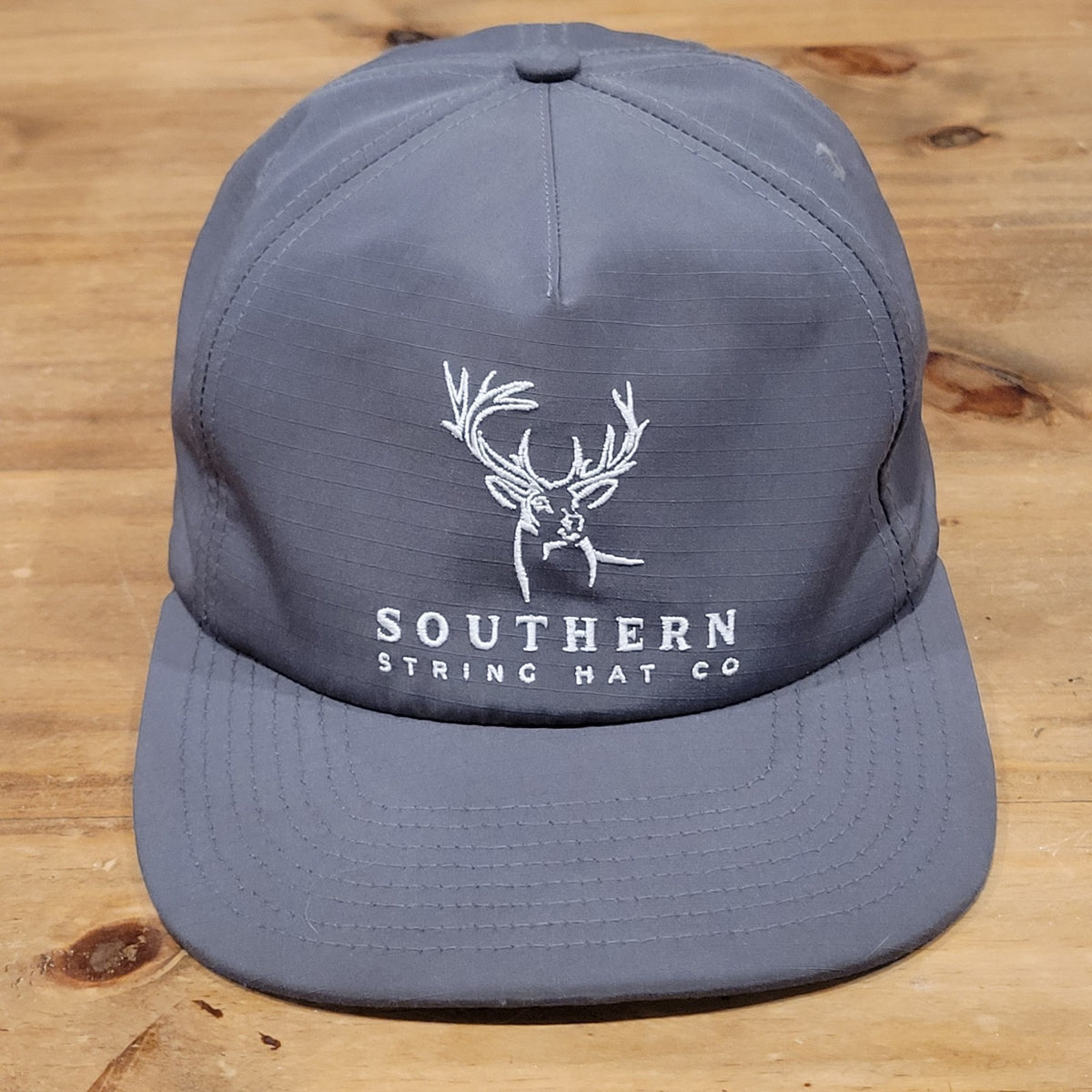 Southern String Hat Co Snapback Gray Deer Buck Logo Rip Stop Gray Hunting