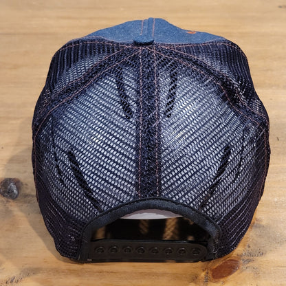 Vintage Dale Earnhardt Wrangler Denim Patch Trucker Hat AJD NASCAR Race 80s