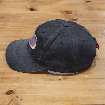 Vintage Nike Hat Cap Strap Back Black Purple Embroidered Swoosh Logo Faded