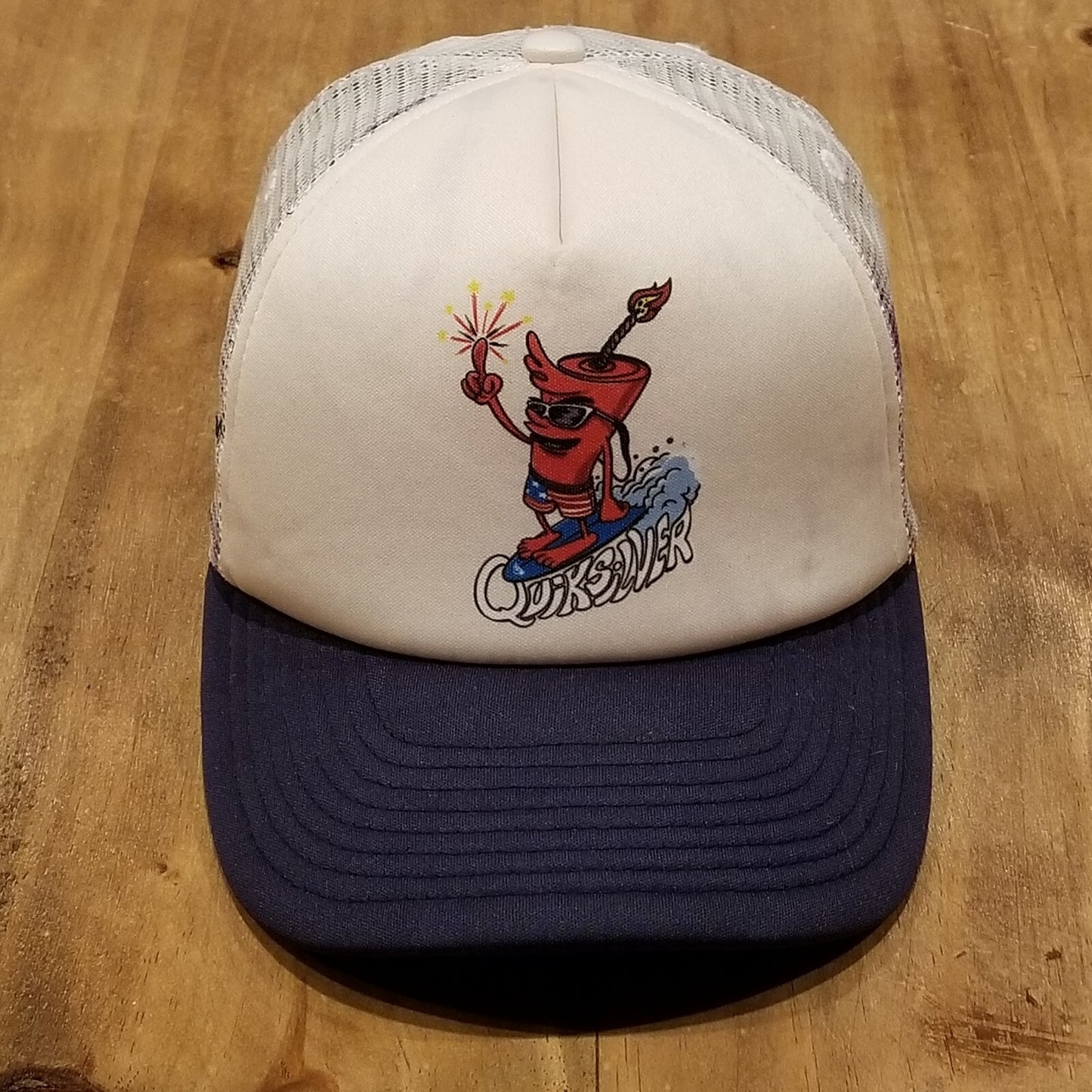 QuikSilver Hat Cap Snapback Mesh Foam Adjustable Surf Firecracker Beach