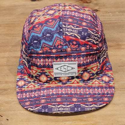Empyre Surplus Co 5 Panel Hat Aztec Southwestern Geometric Geometric Camp Cap