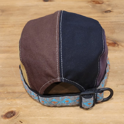 Kavu Hat Cap Strap Back Brown Black Canvas One Size Made USA Hiking Outdoor