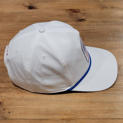 Poncho Outdoors Fly Fishing Hat Cap Snapback White Rope One Size Adjustable