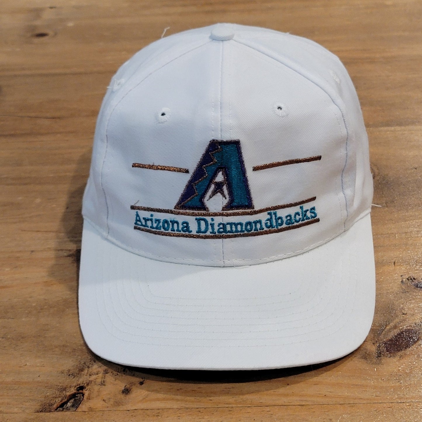 Vintage Arizona Diamond Backs Hat Snapback White 3 Bar The Game 90s Twill MLB