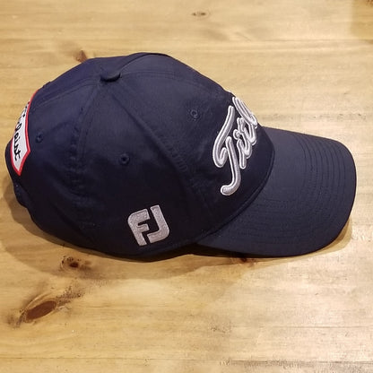 Titleist Hat Cap Strap Back Blue Silver Spell Out Script Lightweight Golf