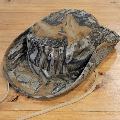 Vintage Hunting Bucket Hat Size Large Paramount Woodland Tree Camo Made USA