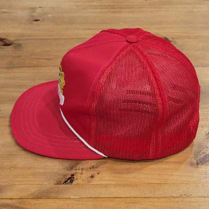 Vintage Needwood Golf Course Club Hat Snapback Red Mesh 80s 90s Rope Need Wood
