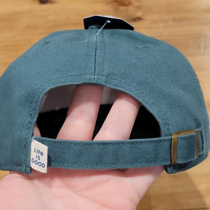 Life Is Good Hat Cap Strap Back Green One Size Chill Vintage Oval Design Dad