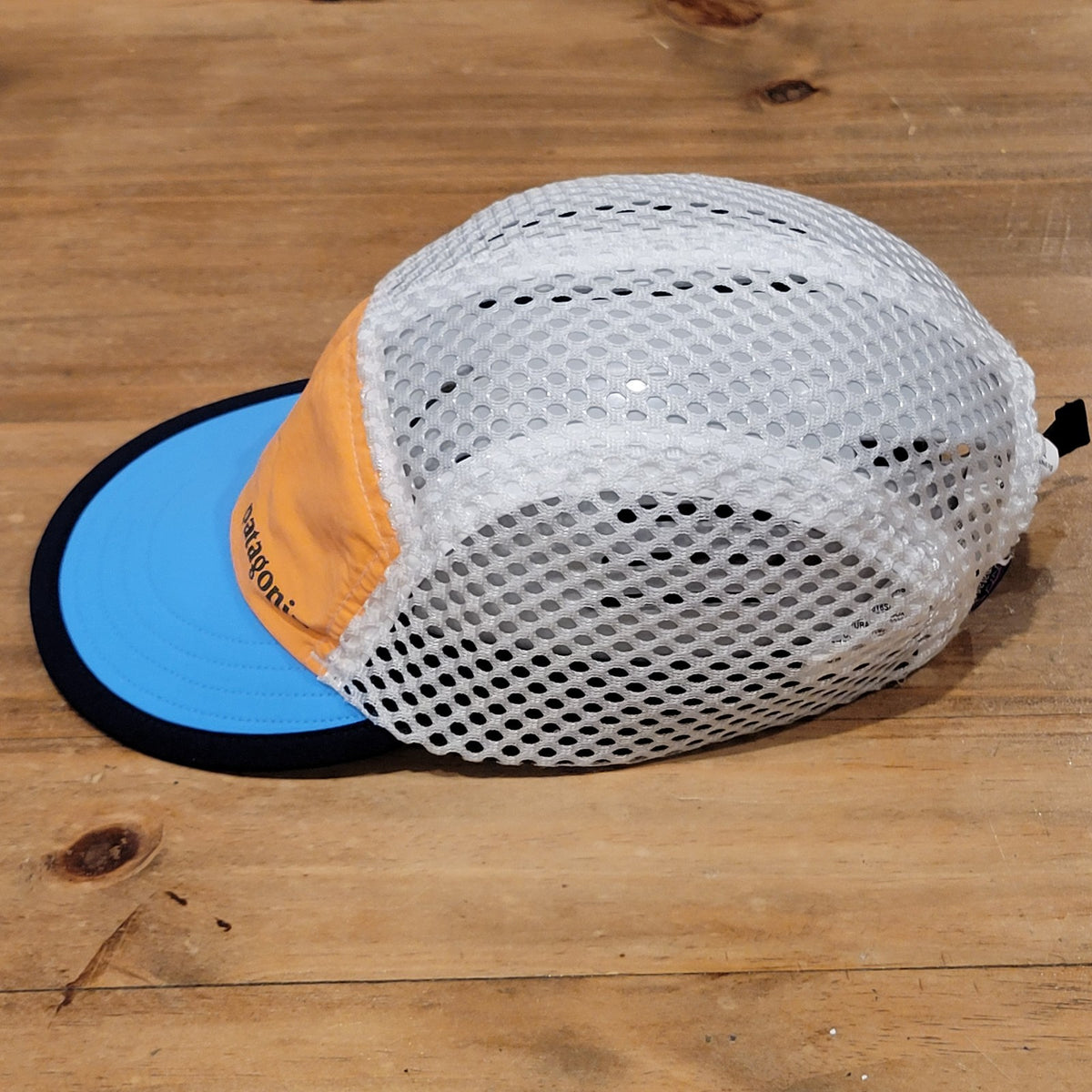 Patagonia Duckbill Cap Hat Mesh 5-Panel Runner Trail Running Mango Orange Blue