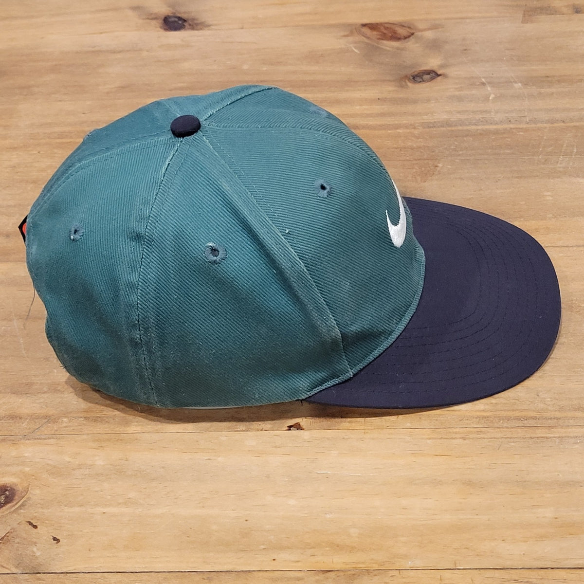 Vintage Nike Hat Cap Snapback Green Blue White Swoosh Youth Kids Boys 90s