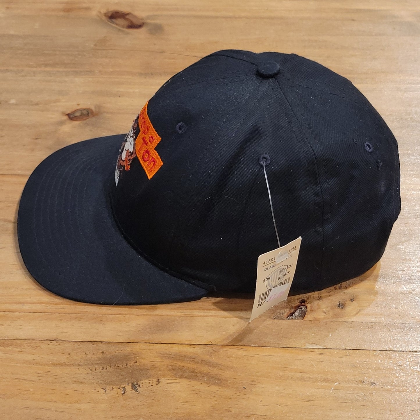 Vintage Taz Hat Snapback Black Drop a Ton Weight Funny Tasmanian Devil 1996 NOS