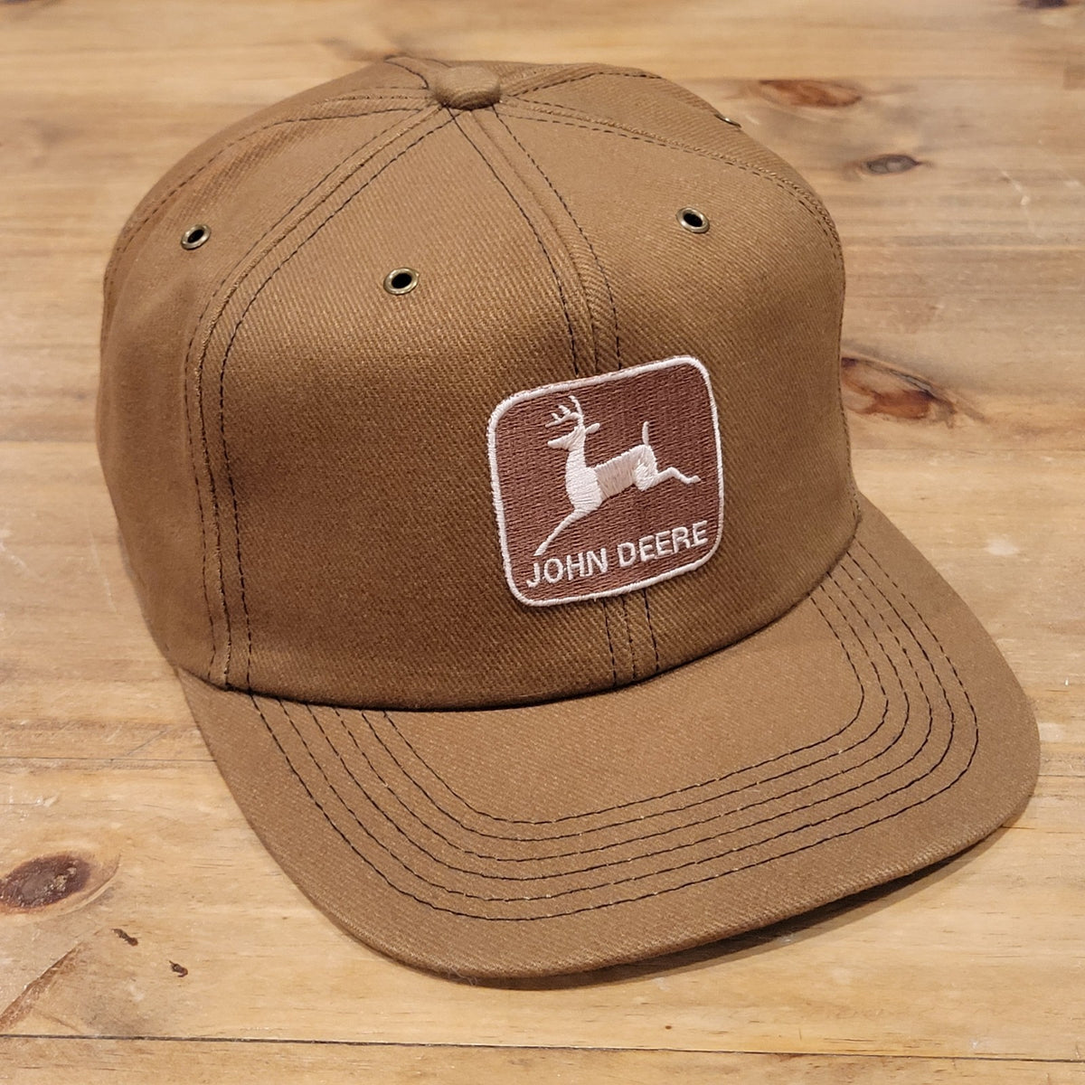 Vintage John Deere Hat Snapback Brown K-Products Made USA Tractor Farm Mower