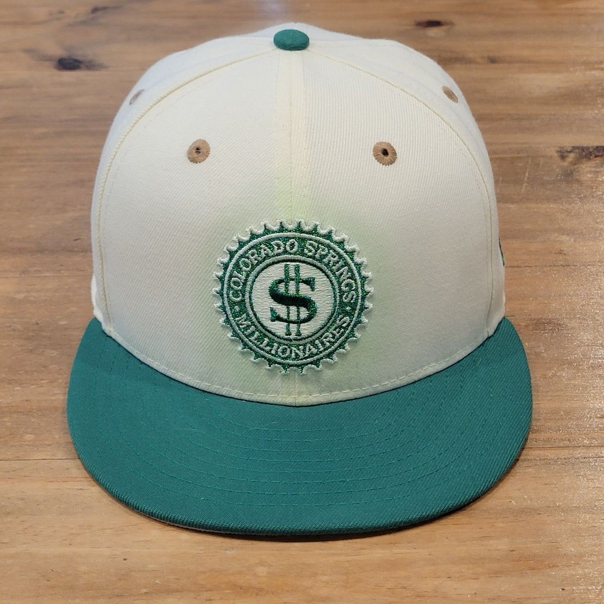 Colorado Springs Millionaires Hat New Era Size 7 3/8 Fitted 59Fifty White MilB