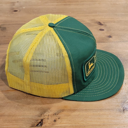 Vintage John Deere Trucker Hat Patch Merrell Oregon Louisville 70s 80s Tractor