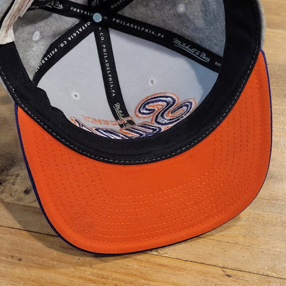 Phoenix Suns Hat Strap Back Mitchell & Ness Tailsweep Script Wool NBA Gray HWC