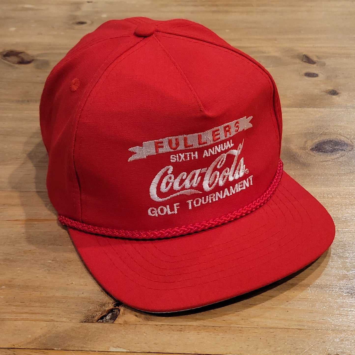 Vintage Coke Golf Hat Snapback Red Rope Fullers Tournament Coca-Cola 90s