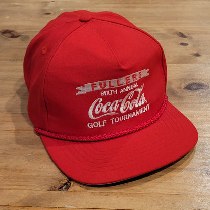 Vintage Coke Golf Hat Snapback Red Rope Fullers Tournament Coca-Cola 90s