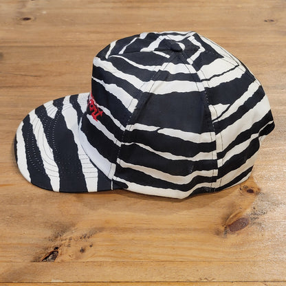 Vintage Ted Nugent Hat Snapback Rock Music Band Tour Zebra Striped 80s 90s