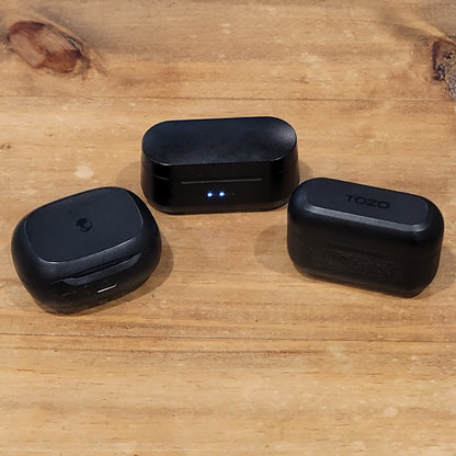 Lot Of 3 Earbuds Bluetooth Wireless Skullcandy Smokin Buds Tozo ANC NC3 ONN
