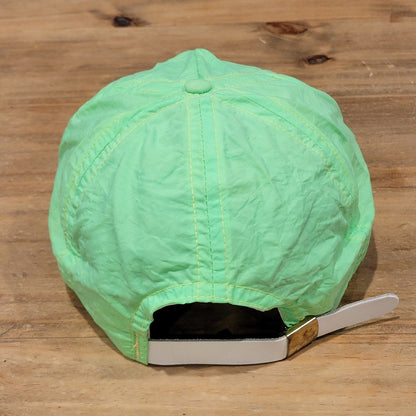 Vintage IKON Office Solutions Hat Strap Back Nylon 80s Green Neon One Size