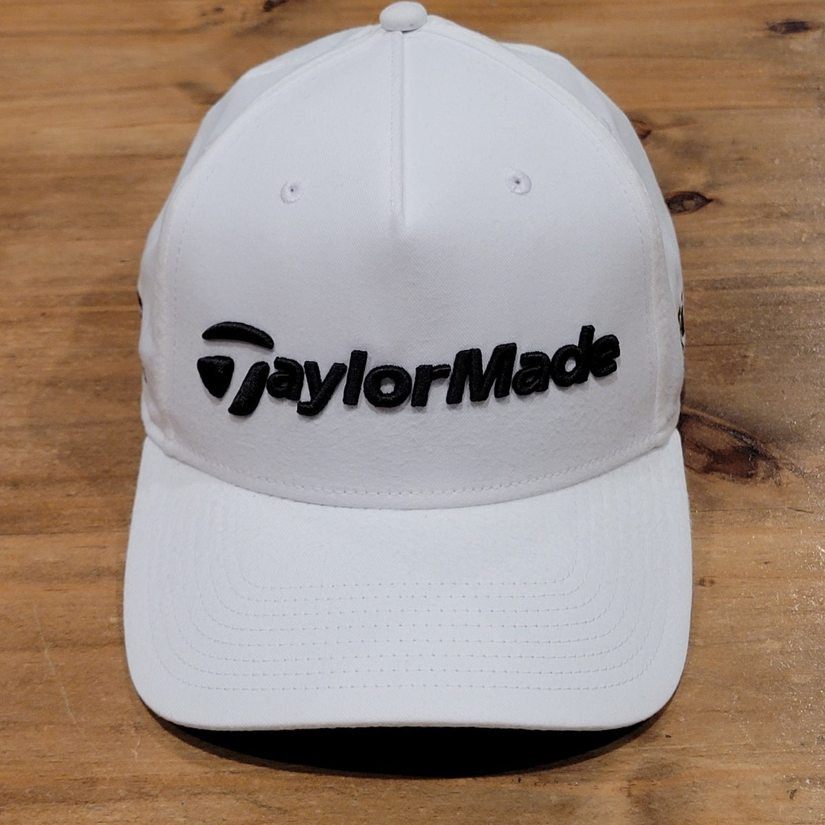 Taylormade Golf Hat Cap SNapback White Black Spell Out Logo Reg 58 CM TP5 Qi 35