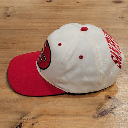 San Francisco 49ers Blockhead Snapback American Needle White 90s NFL Wool Blend