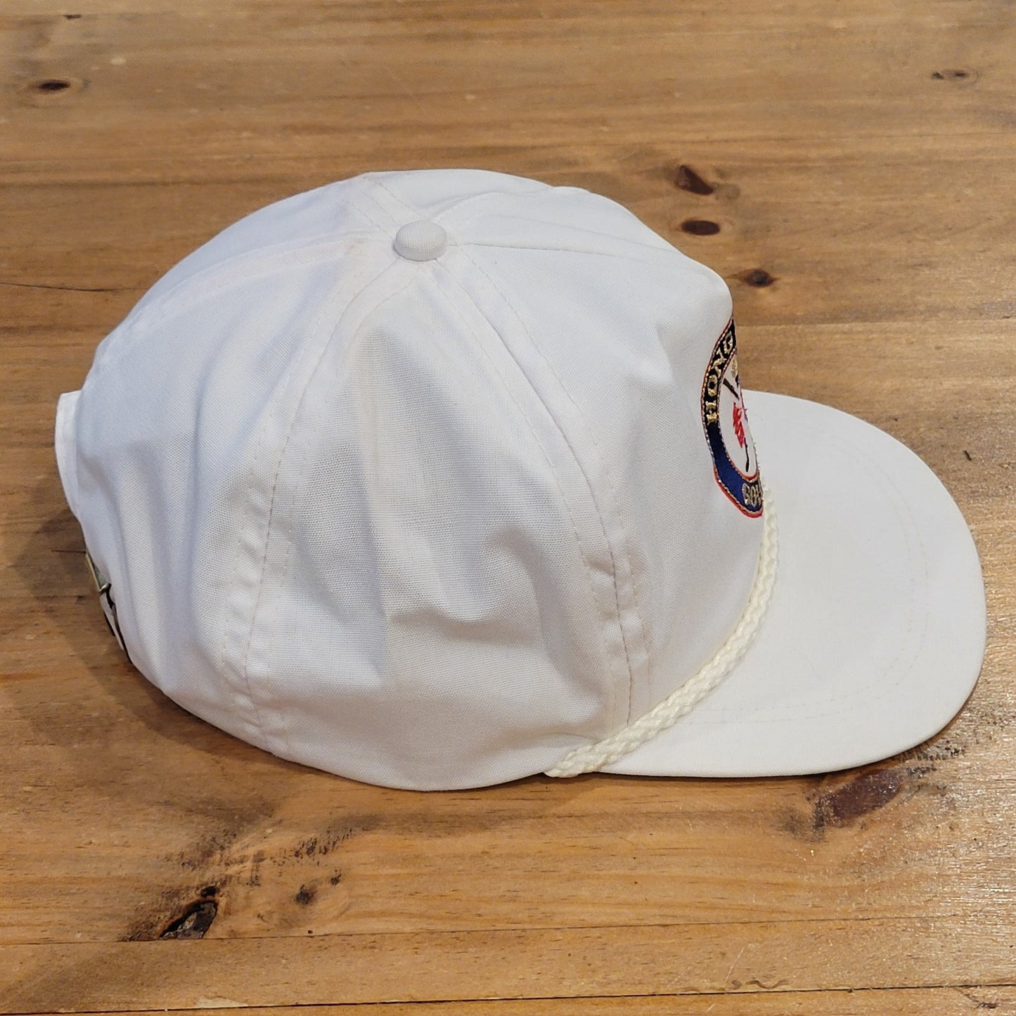 Vintage Hong Kong Golf Club Hat Imperial Strap Back White Rope One Size 90s