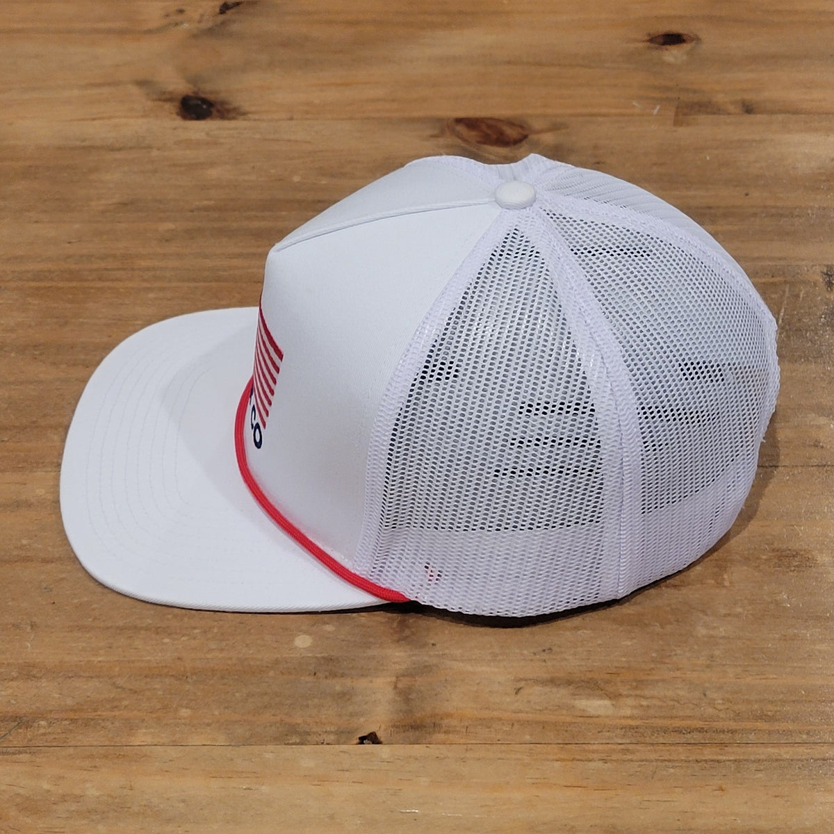 Southern String Hat Co Snapback White Flag USA Logo Rope Trucker One Size