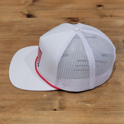 Southern String Hat Co Snapback White Flag USA Logo Rope Trucker One Size