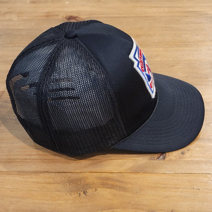 Vintage Little League Baseball Trucker Hat Snapback Black Patch Youngan One Size