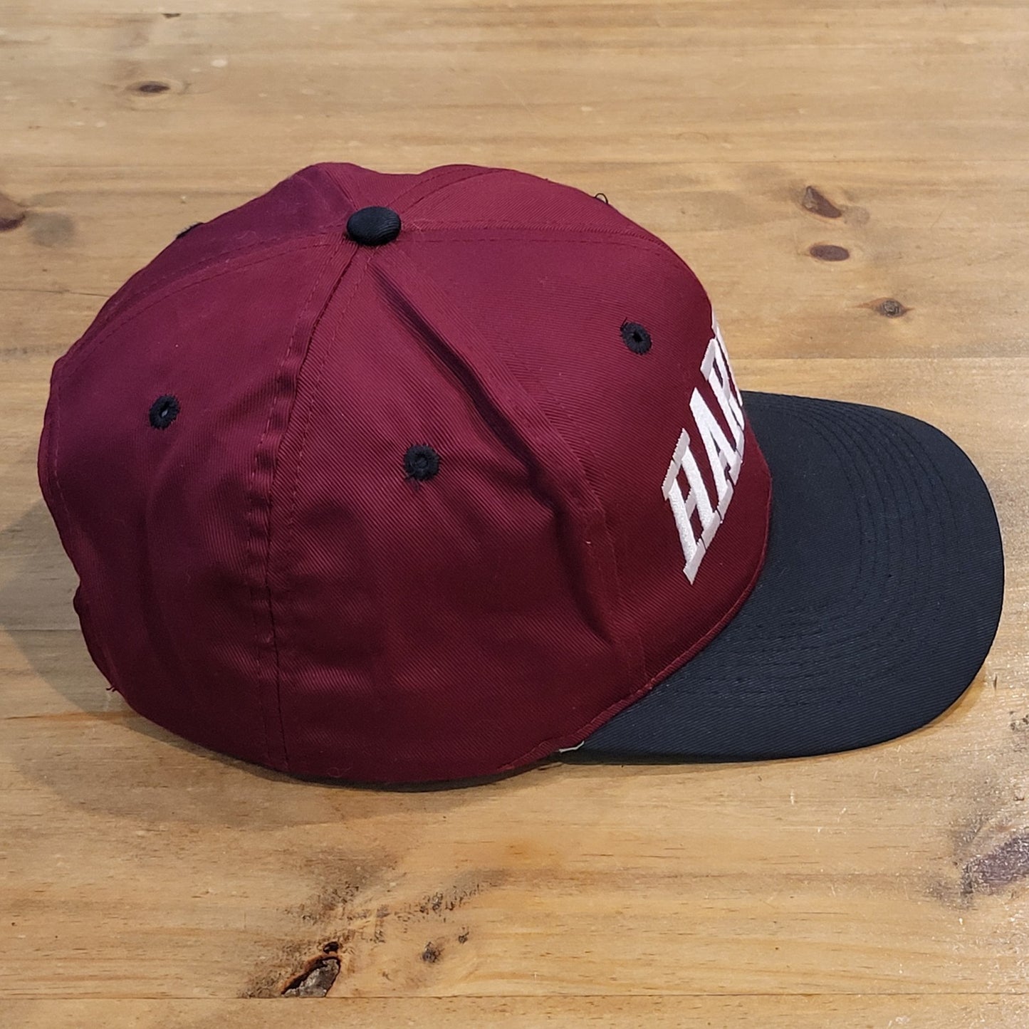 Vintage Harvard Crimson Hat Snapback Red Arch Spell Out Logo 90s University