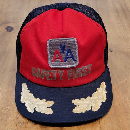 Vintage American Airlines Safety First Trucker Hat Scramble Eggs 80s Jet Plane