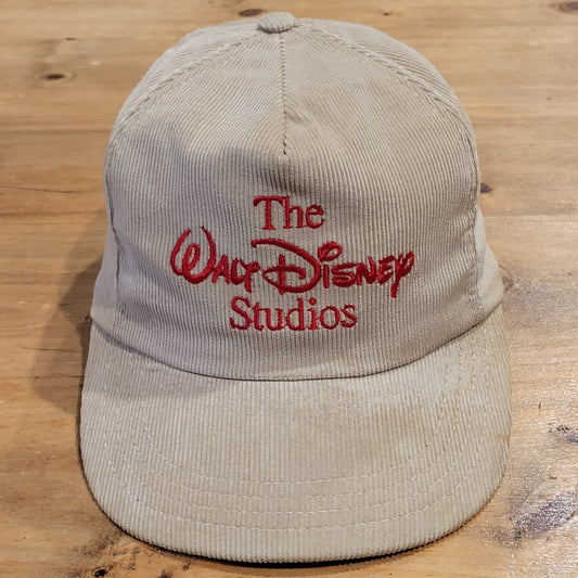 Vintage Disney Corduroy Hat Snapback Brown Walt Disney Studios Movie Made USA