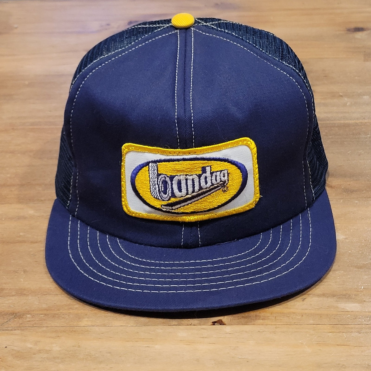 Vintage Bandag Tire Trucker Hat Snapback Blue Swingster Made USA Car Truck