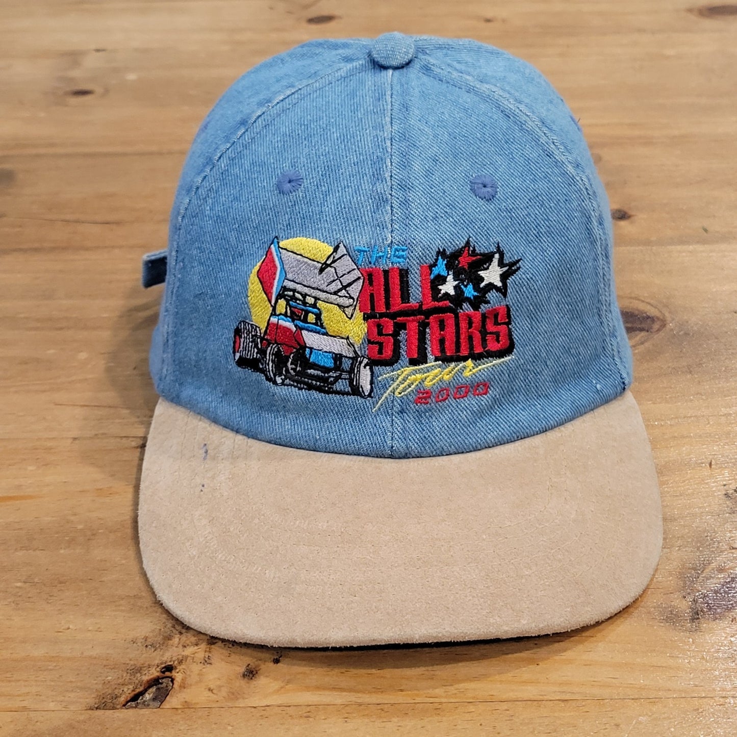 Vintage Sprint Car All Stars 2000 Racing Denim Hat Strap Back Race Y2K 00s