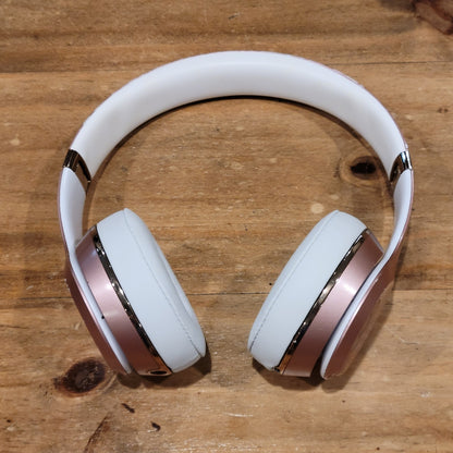 Beats Solo3 Wireless On-Ear Headphones White Rose Gold A1796 Working Clean 1161