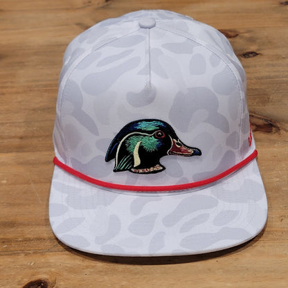 Southern String Hat Co Snapback Gray White Camouflage Duck Mallard Hunting