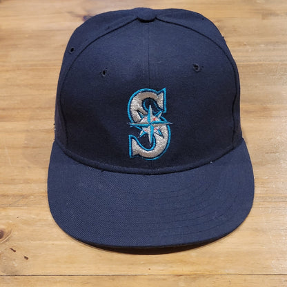 Vintage Seattle Mariners Hat New Era Size 7 1/2 Diamond Pro Wool Made USA 5950