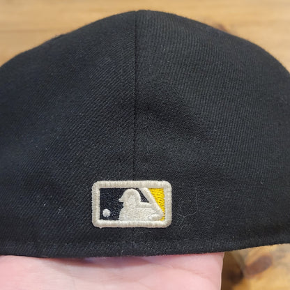 Pittsburgh Pirates Hat New Era Size 7 3/8 Fitted Black MLB 59Fifty Baseball