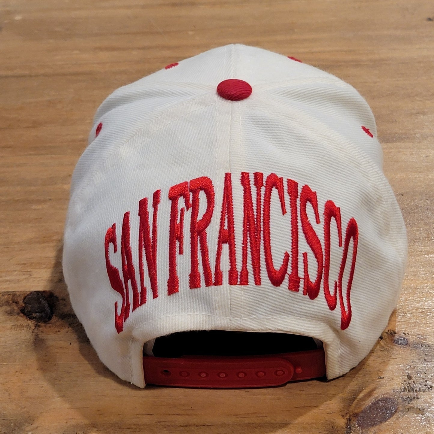 San Francisco 49ers Blockhead Snapback American Needle White 90s NFL Wool Blend