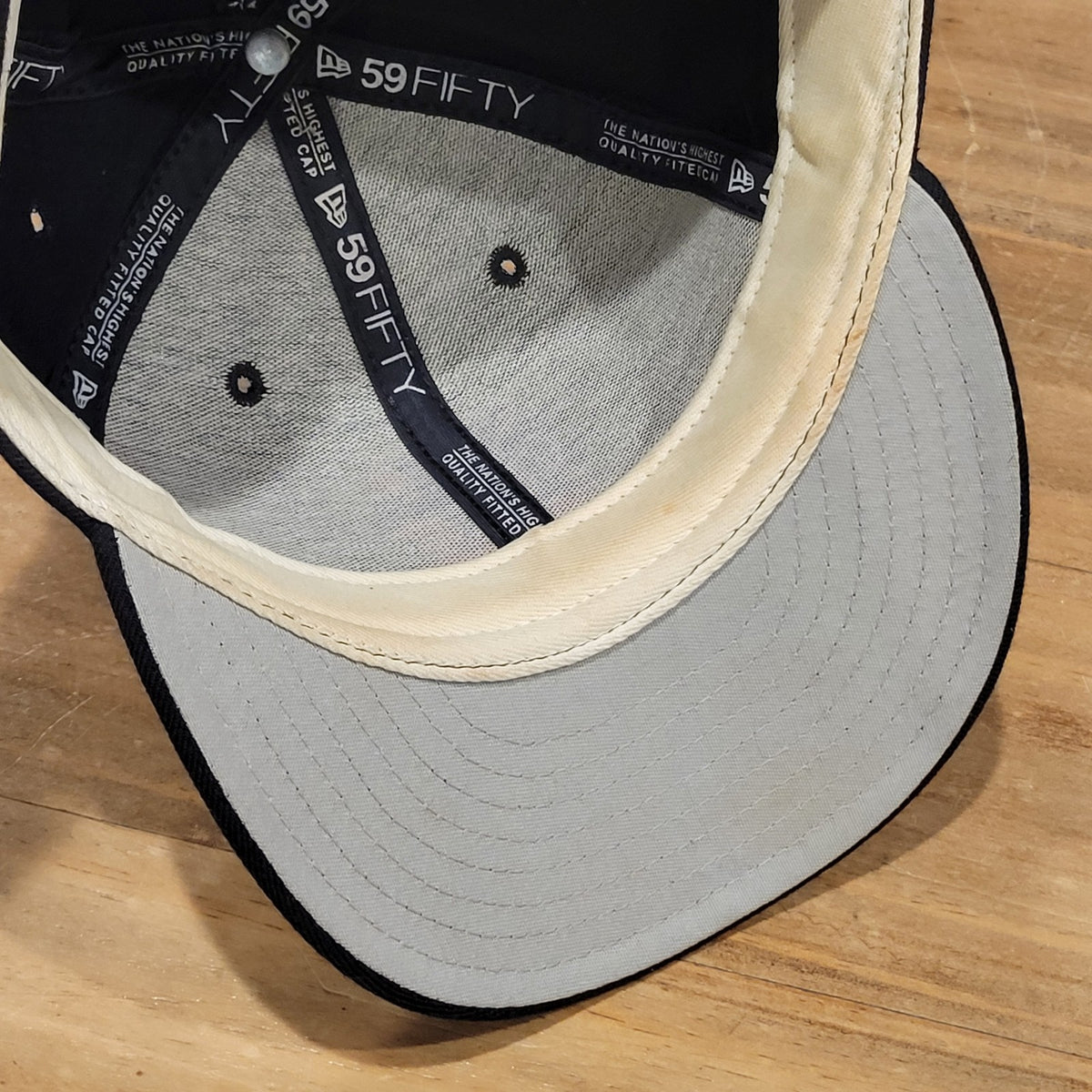 Vintage New York Mets Hat New Era 7 1/2 5950 Black Wool Authentic Made USA